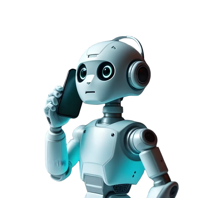 Illustration of a robot on a phone call