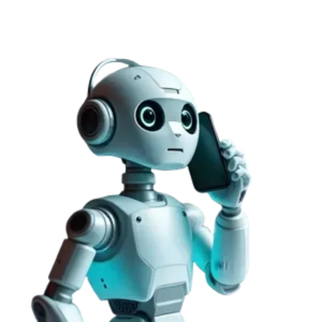 Illustration of a robot on a phone call